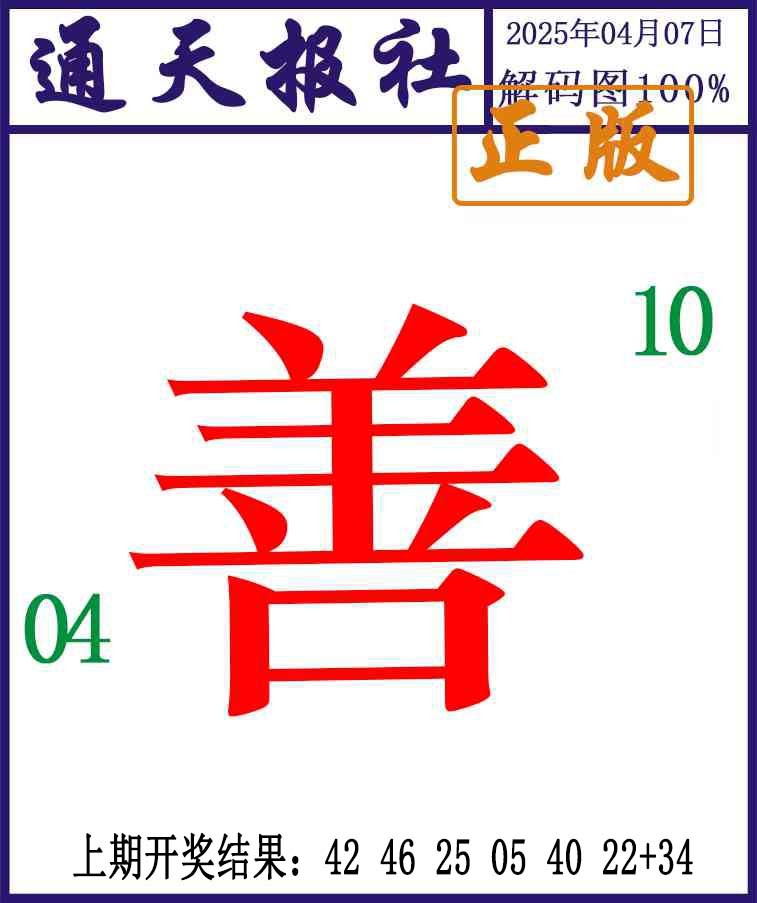 2025097期通天报解码图