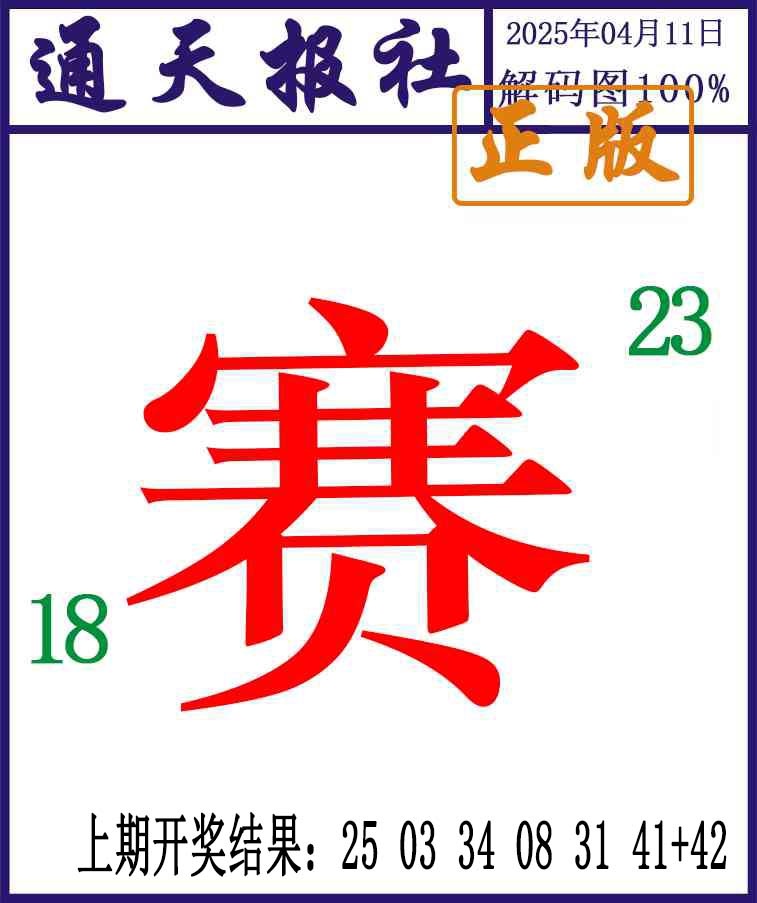 2025101期通天报解码图
