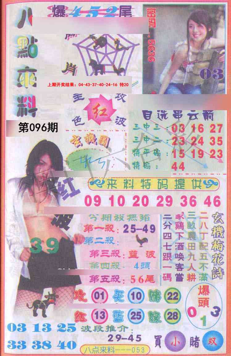 2025096期传真八点来料