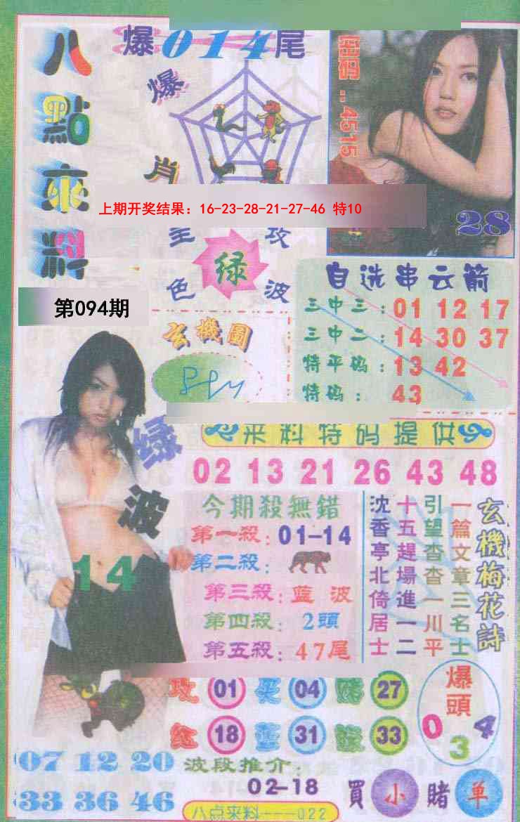 2025094期传真八点来料