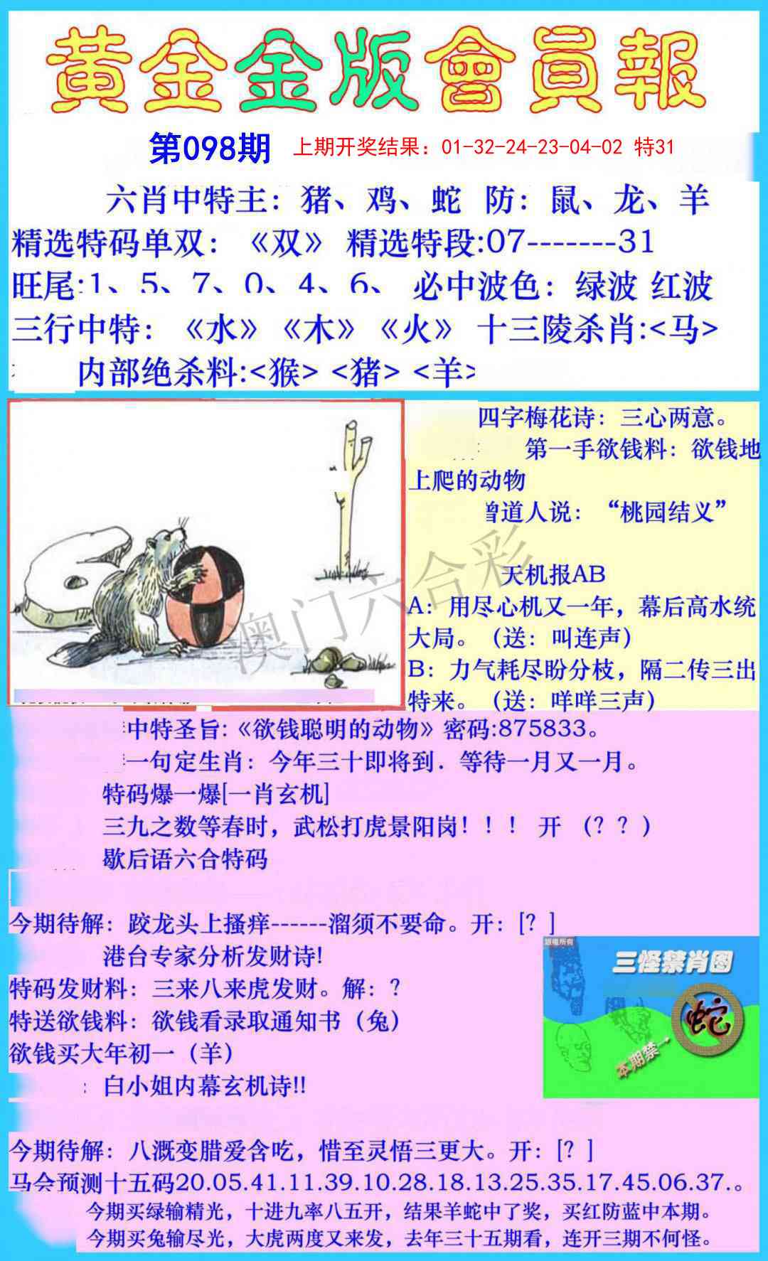 2025098期黄金金版会员报