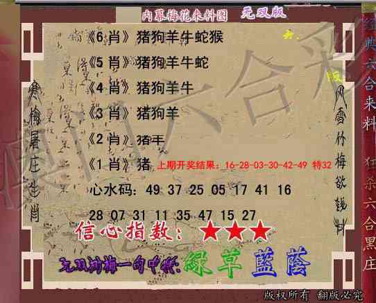 2025104期独家梅花来料