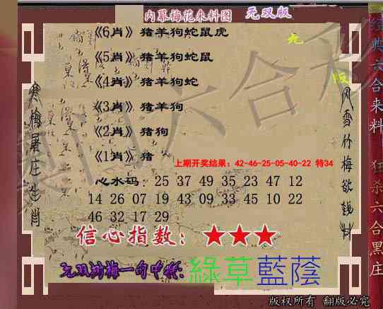 2025097期独家梅花来料
