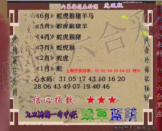 2025098期独家梅花来料