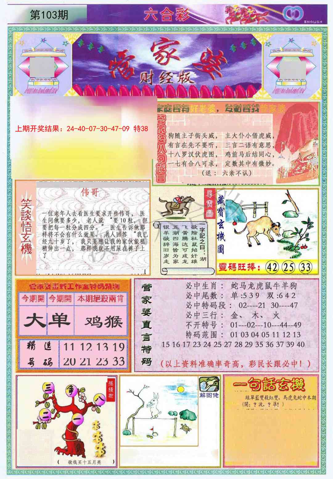 2025103期管家婆财经版