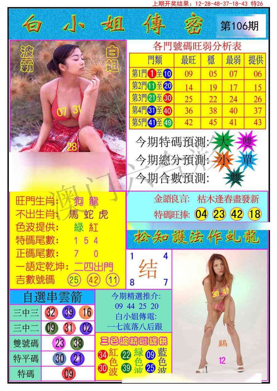 2025106期白小姐传密