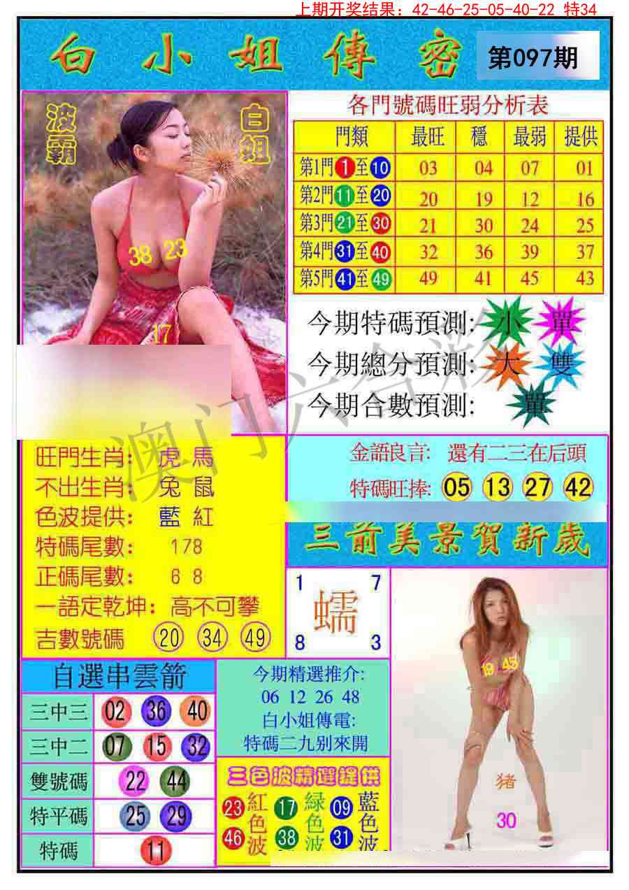 2025097期白小姐传密