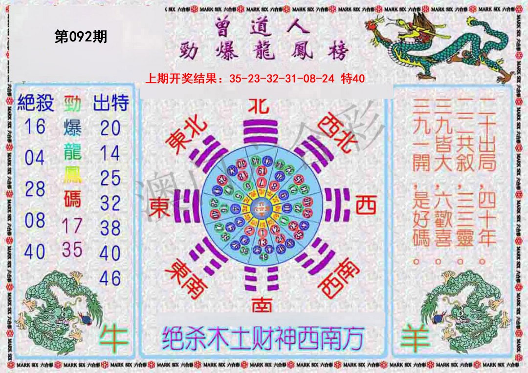 2025092期曾道人劲爆龙凤榜