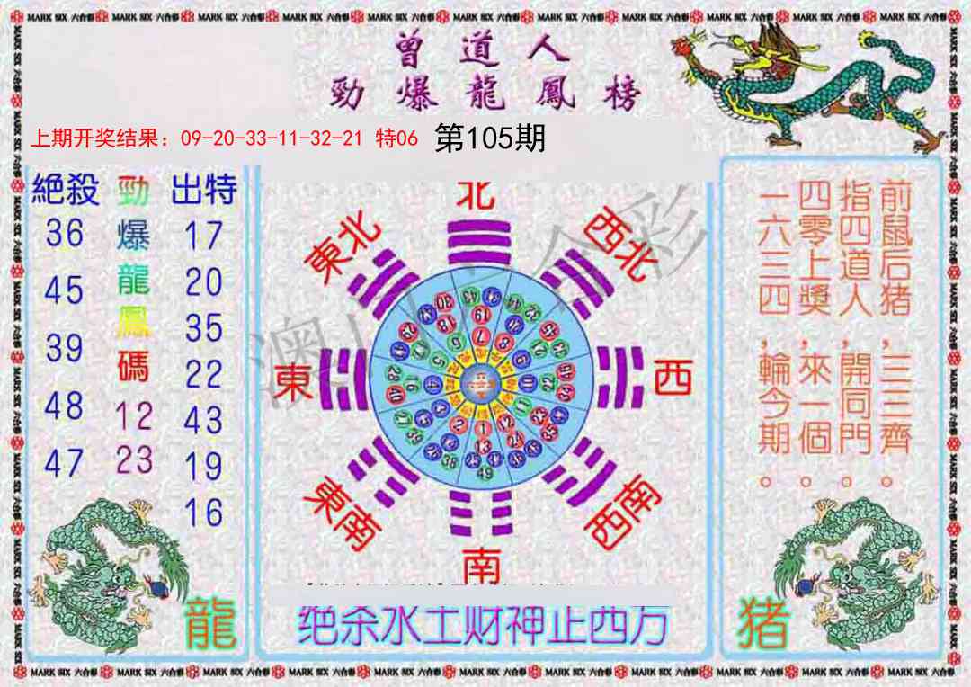 2025105期曾道人劲爆龙凤榜