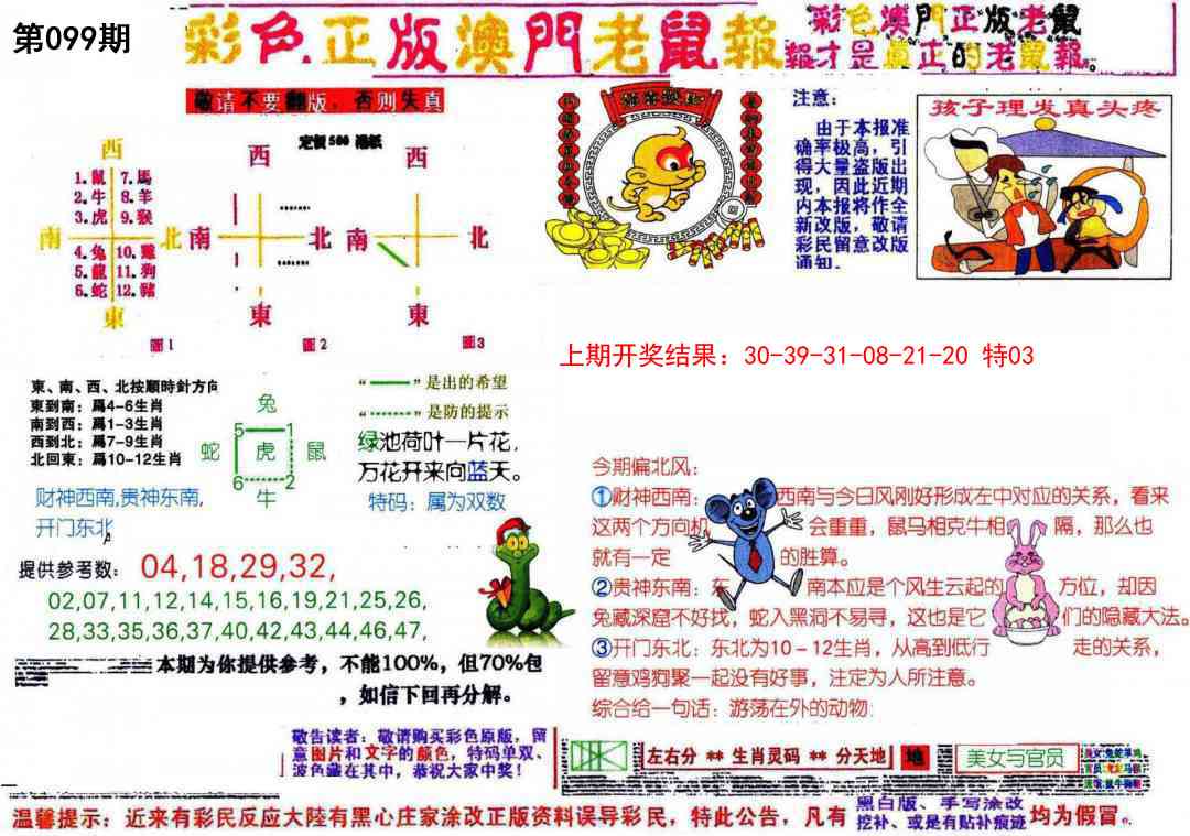 2025099期彩色正版澳门老鼠报