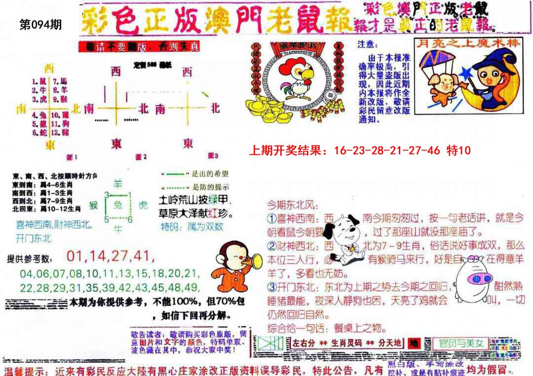 2025094期彩色正版澳门老鼠报