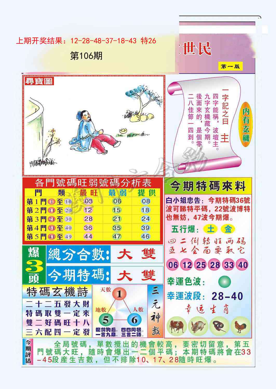 2025106期白小姐救世民A