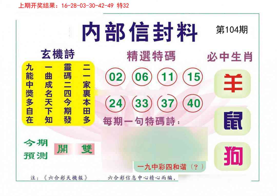 2025104期内部信封料