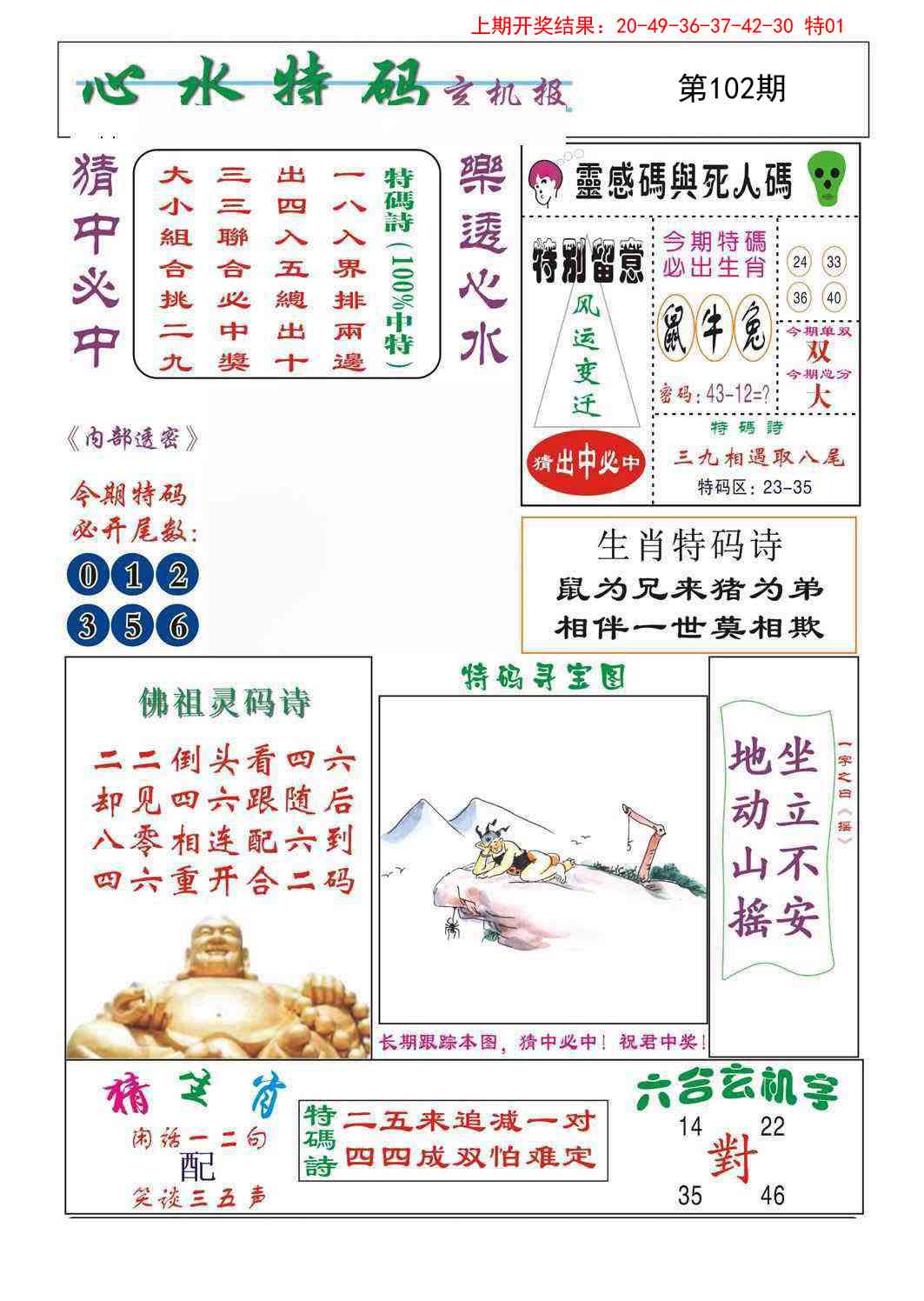 2025102期心水特码