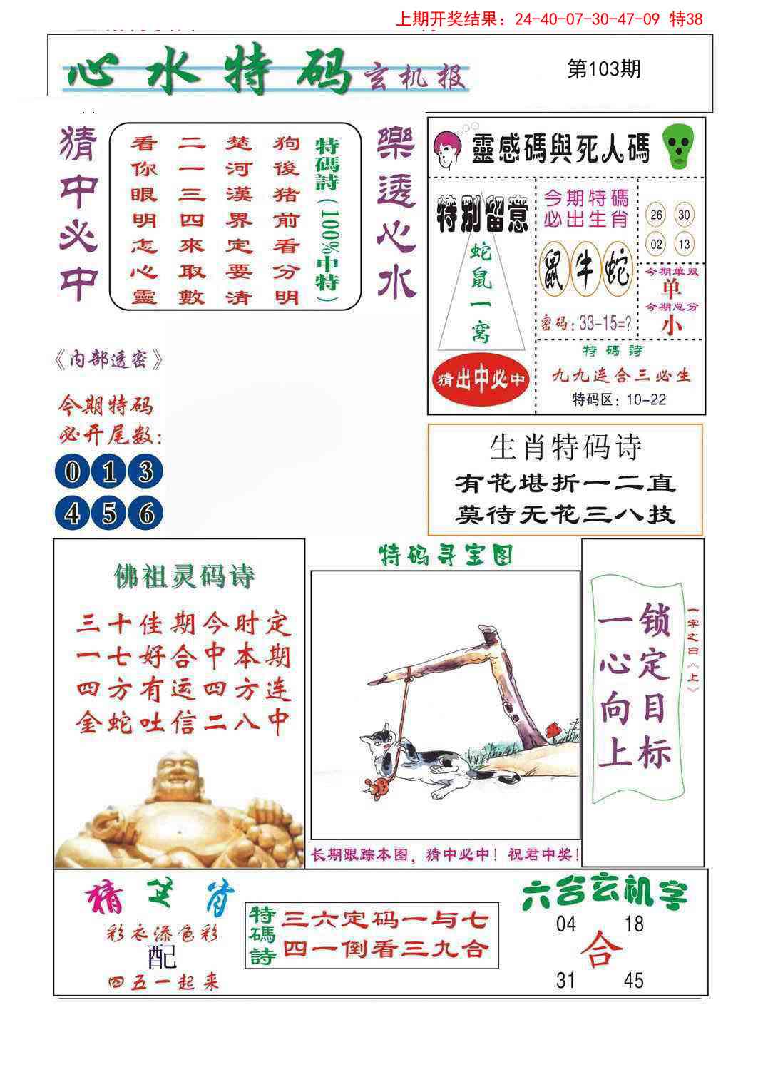 2025103期心水特码