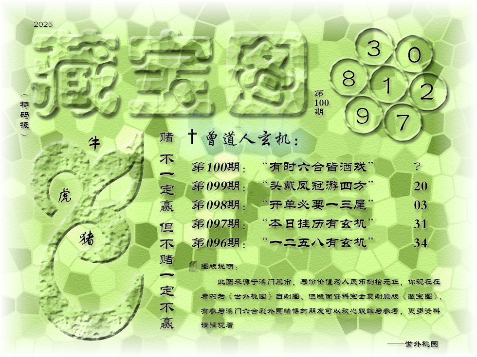 2025100期《藏宝图》