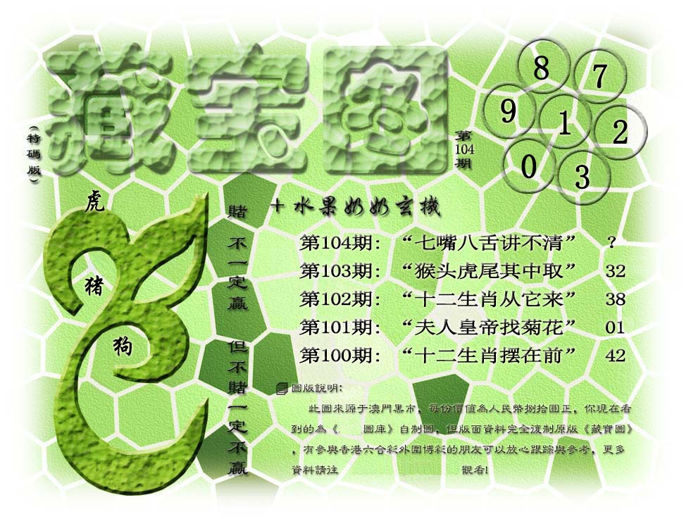 2025104期(水果奶奶藏宝图)正版