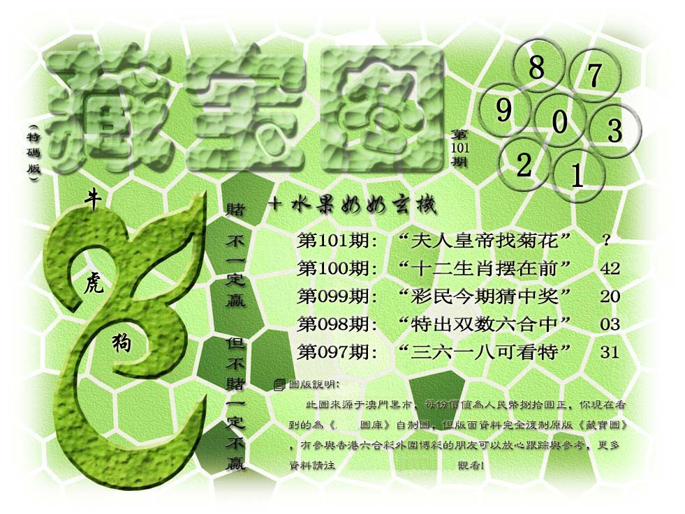 2025101期(水果奶奶藏宝图)正版