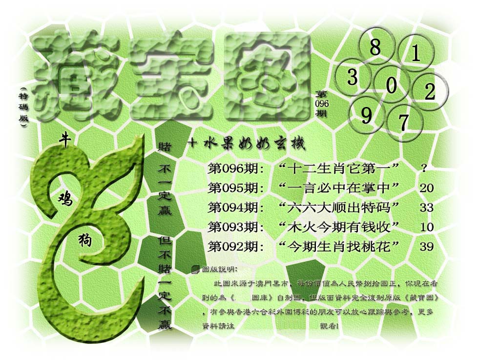 2025096期(水果奶奶藏宝图)正版