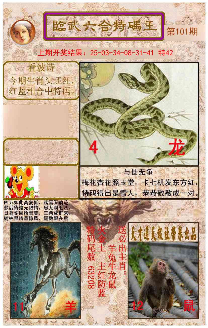 2025101期临武六合特码王