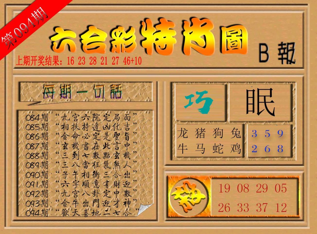 2025094期六合彩特肖图b