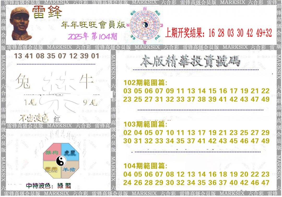 2025104期雷锋鼠年旺旺版