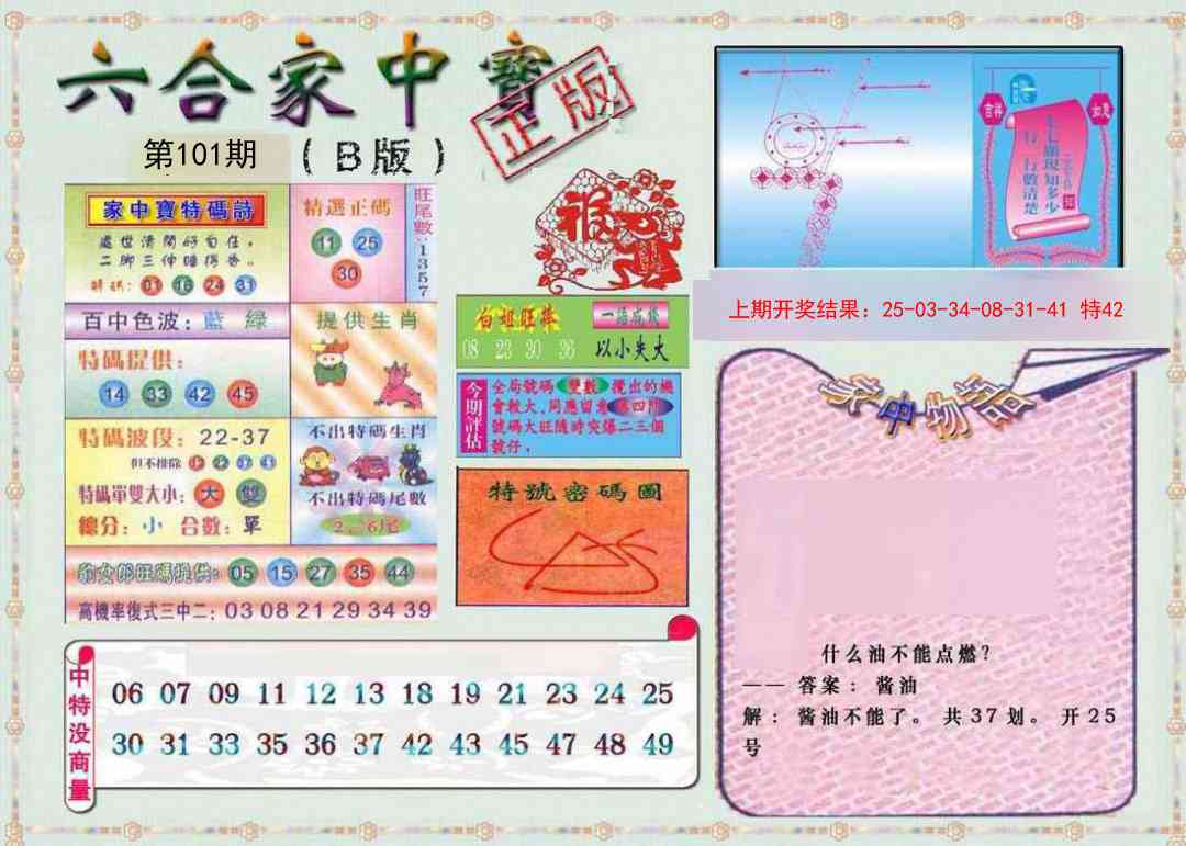 2025101期六合家中宝B