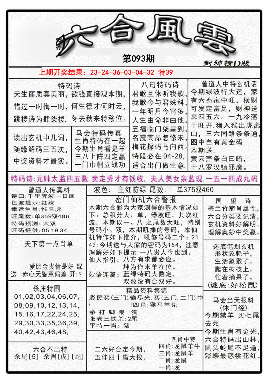 2025093期六合风云A