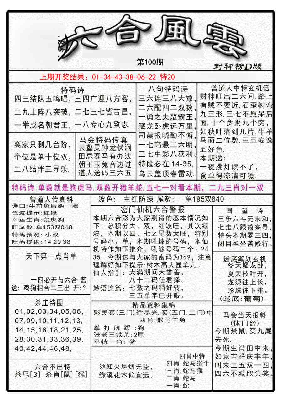 2025100期六合风云A