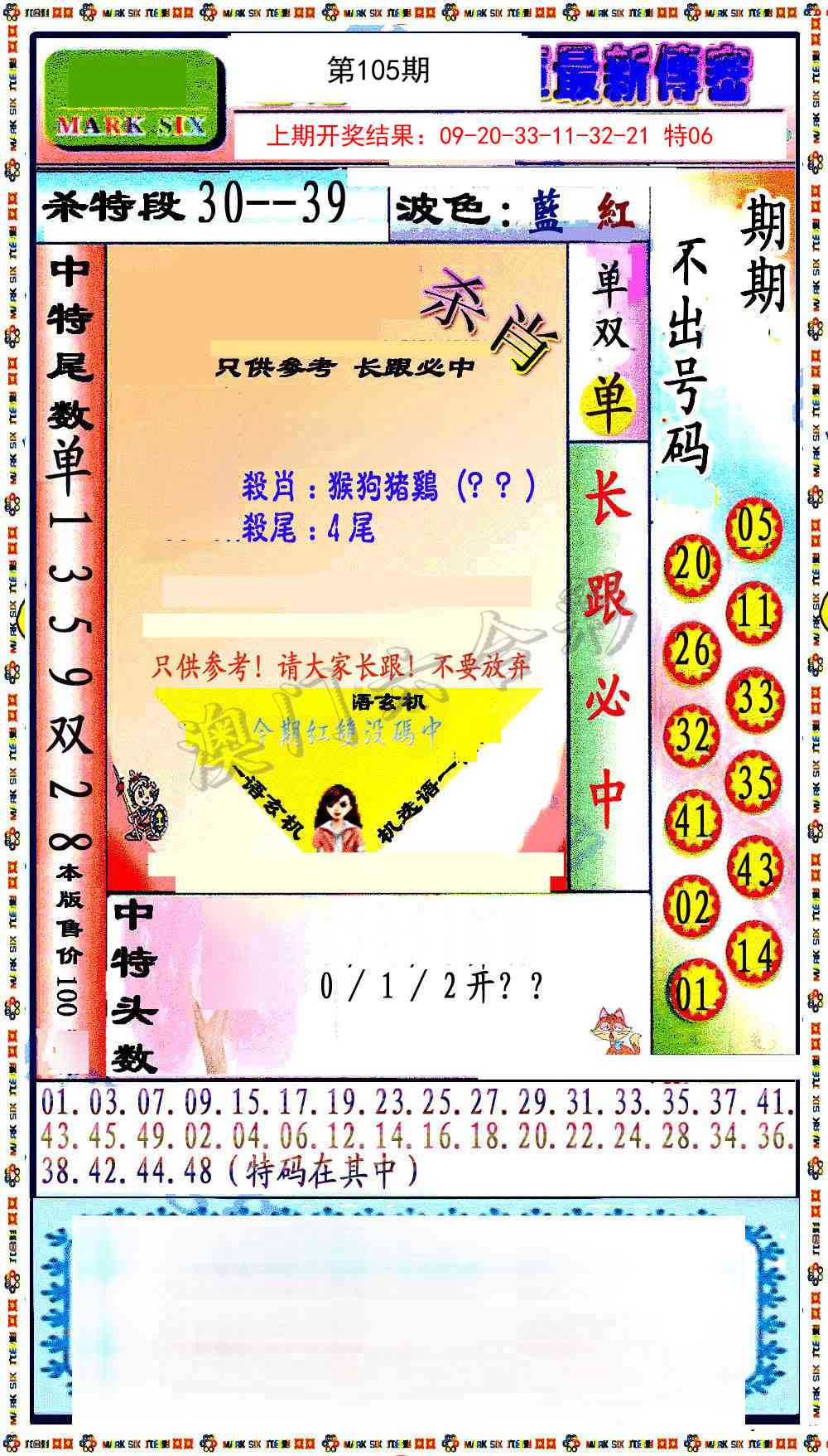 2025105期最新传密绝杀6肖