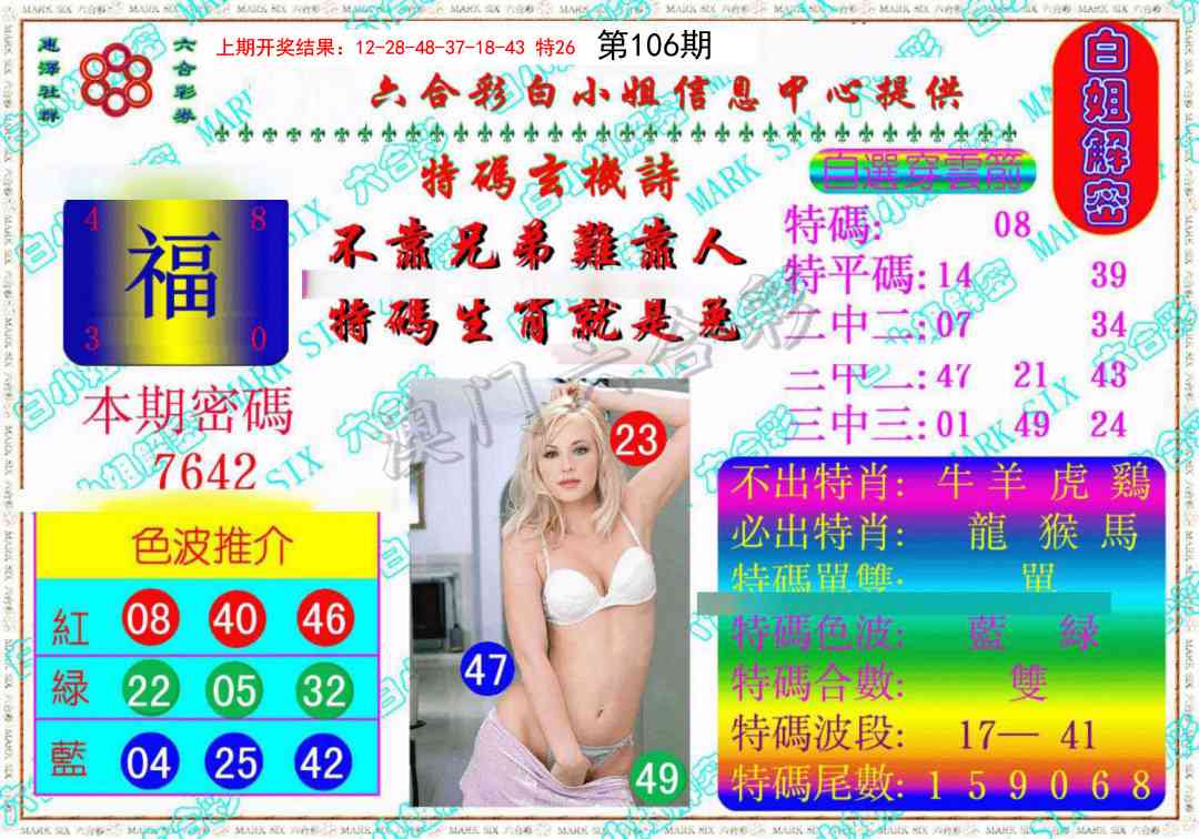 2025106期白姐解密《另版》