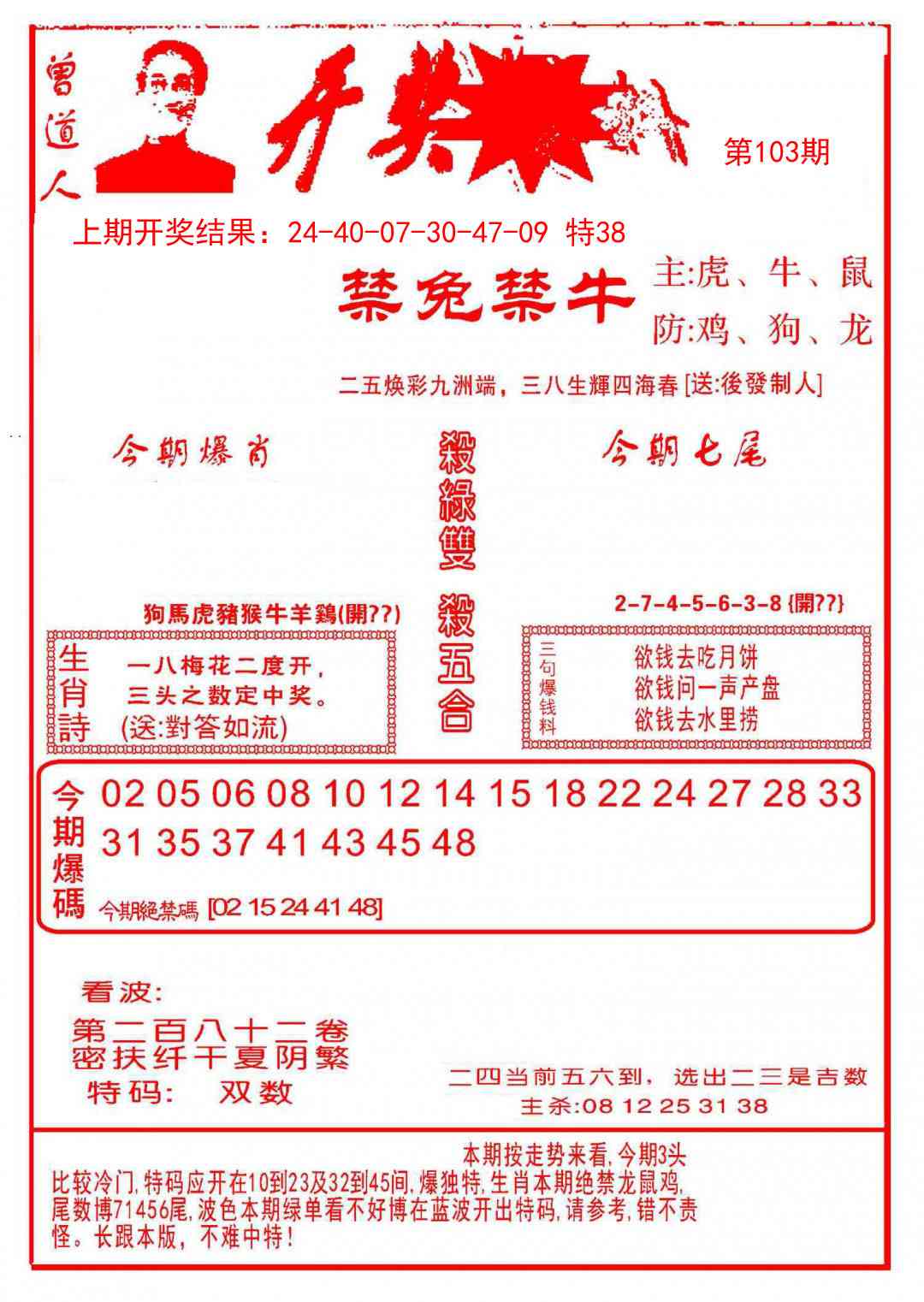 2025103期开奖爆料(新图推荐)