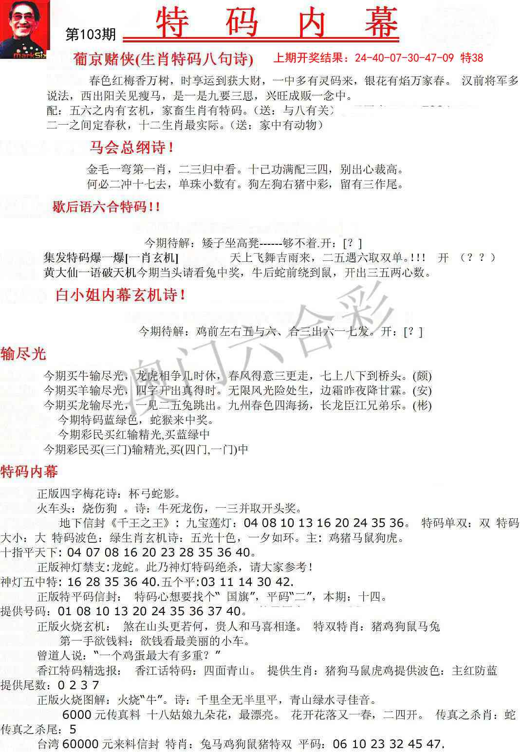 2025103期特码内幕A
