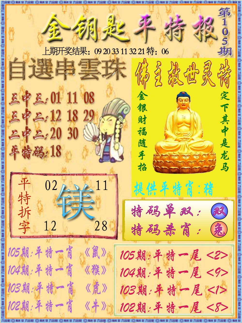 2025105期金钥匙平特报