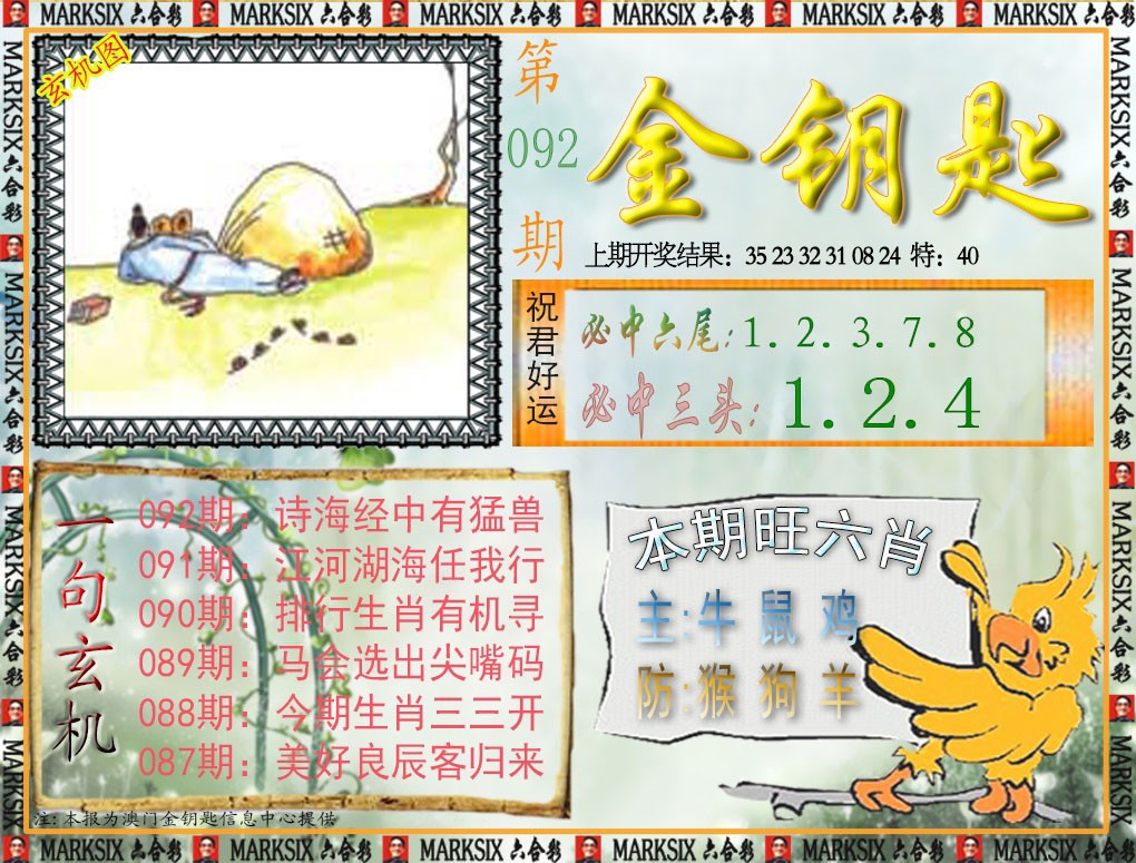2025092期金钥匙