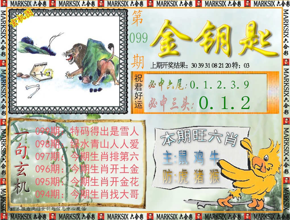 2025099期金钥匙