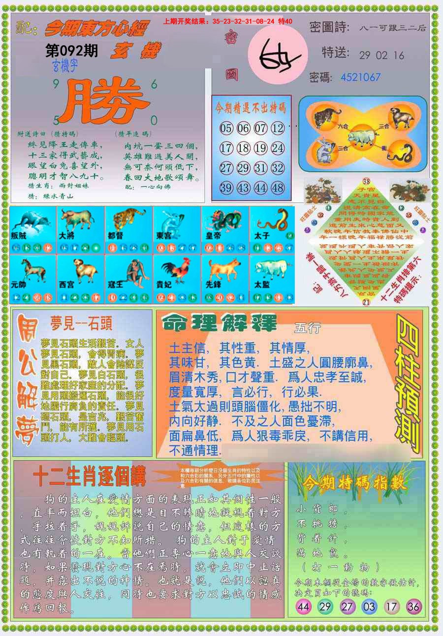2025092期(新版)东方心经B