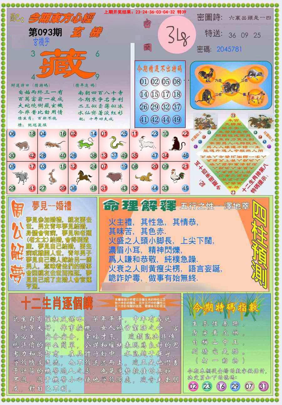 2025093期(新版)东方心经B