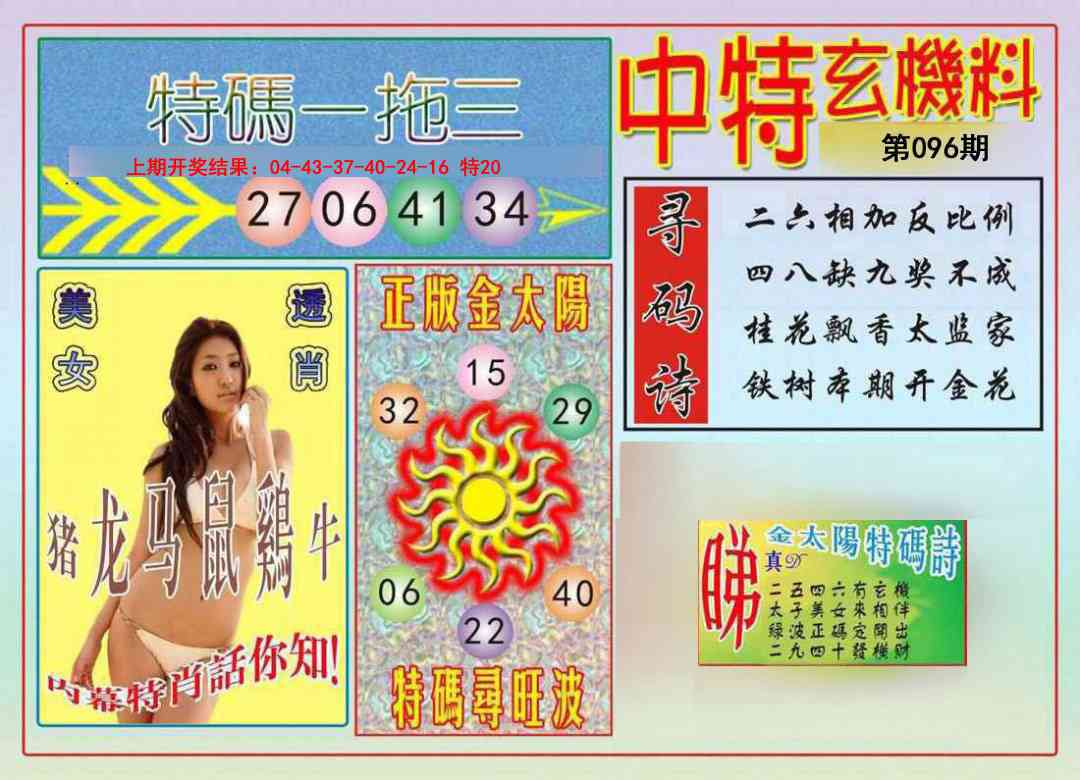 2025096期中特玄机料