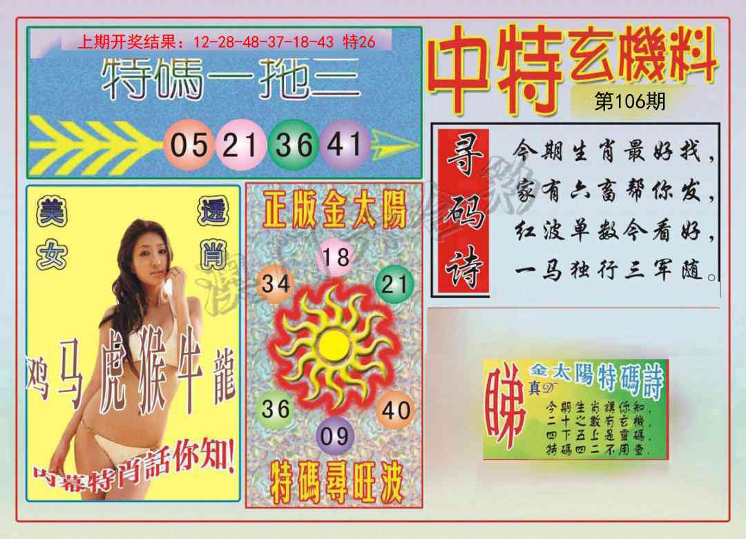 2025106期中特玄机料