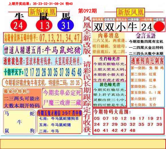 2025092期二代凤凰报