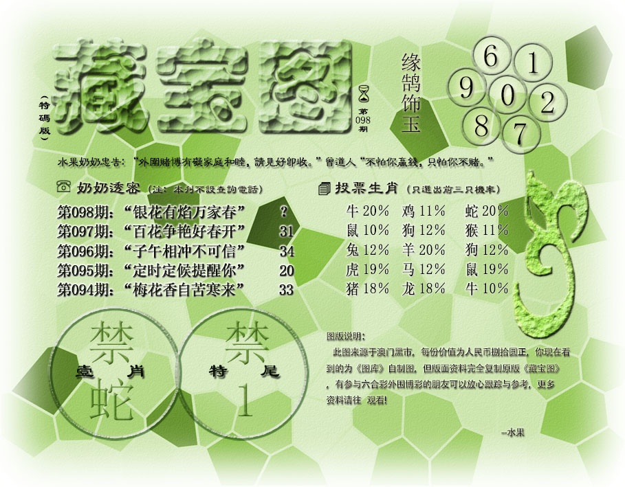2025098期(水果奶奶藏宝图)最老版