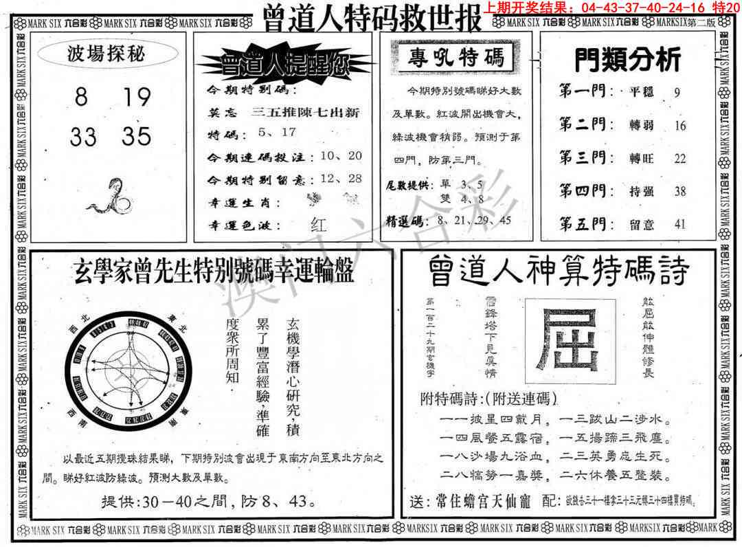 2025096期曾道人特码救世B