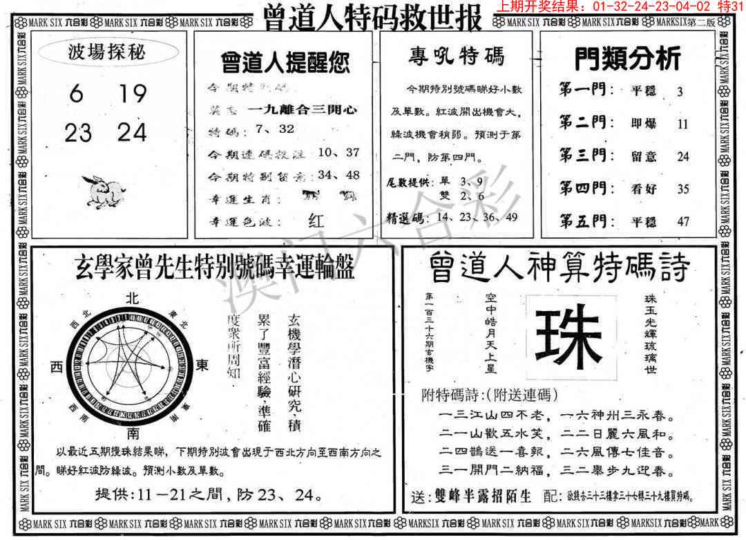 2025098期曾道人特码救世B