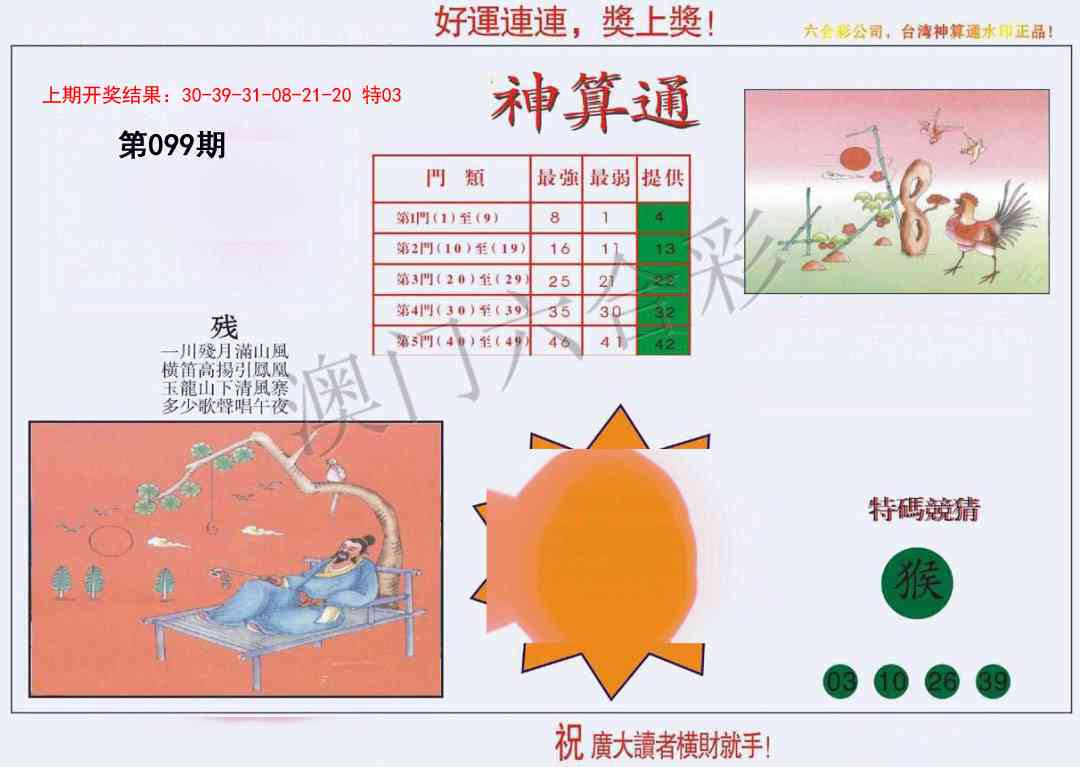 2025099期4-台湾神算