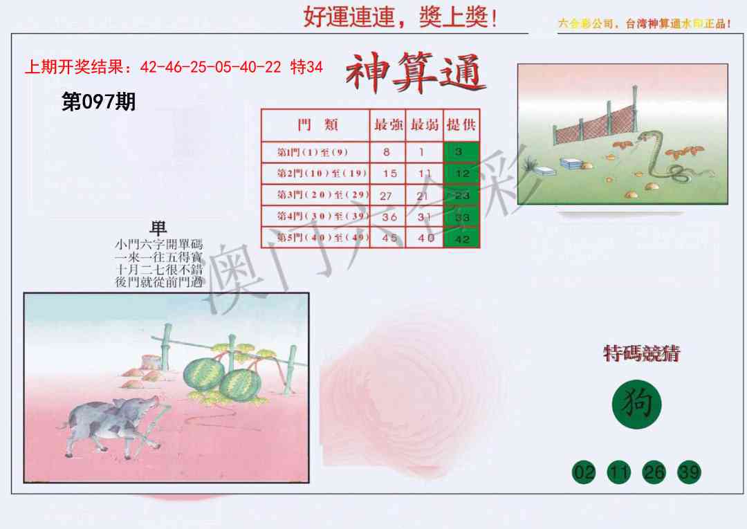 2025097期4-台湾神算