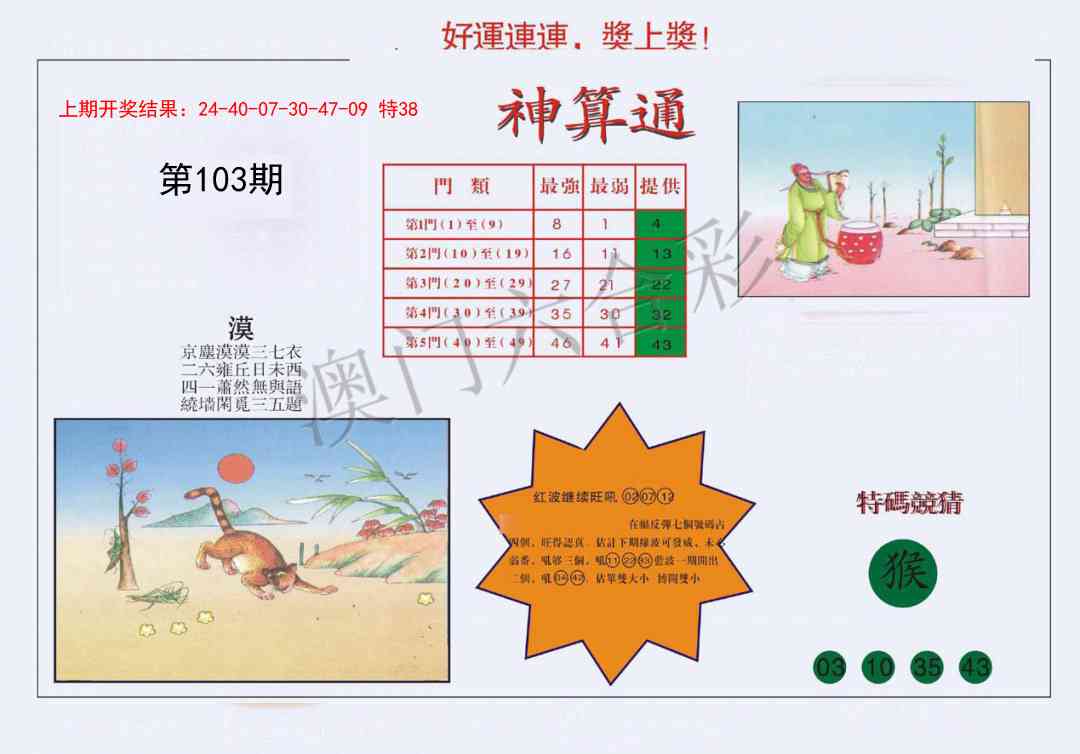 2025103期4-台湾神算