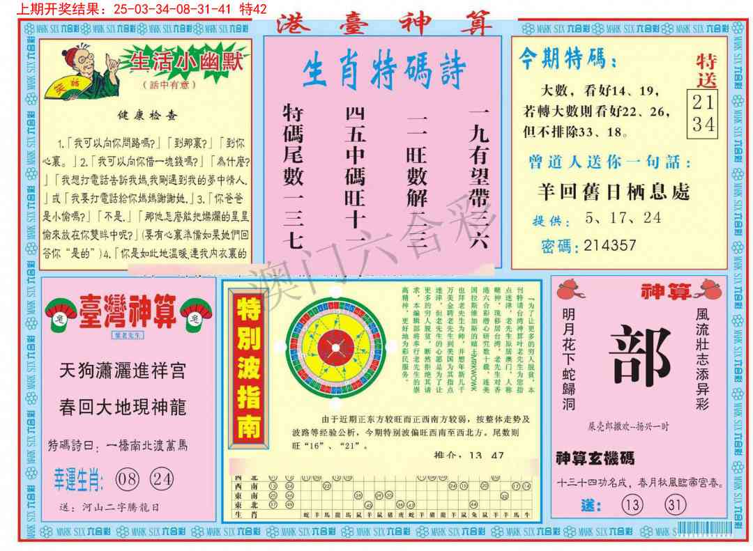 2025101期港台神算B