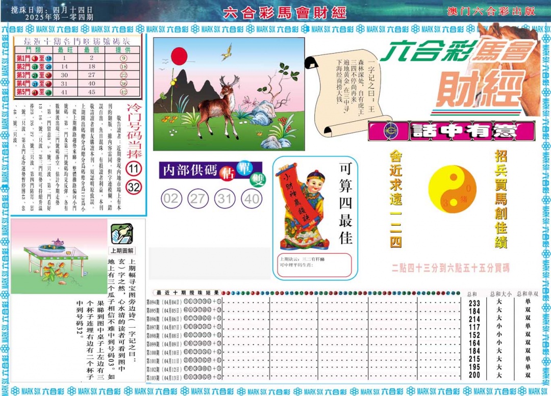 2025104期马会财经A