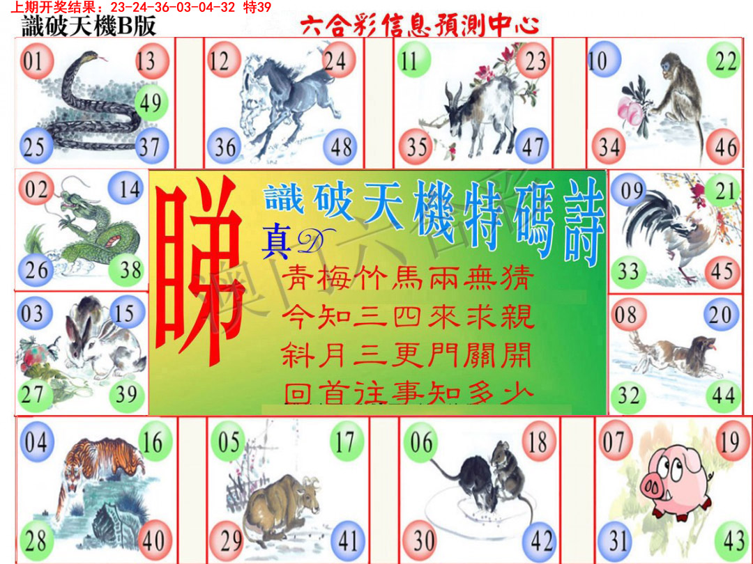 2025093期识破天机B版